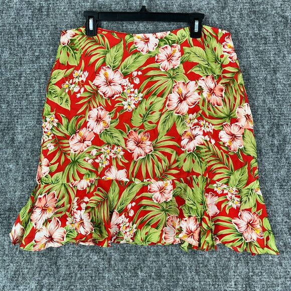 Jones New York Skirt Womens 14 Silk Floral‎ Flare Lined Short Lightweight Zip - Picture 1 of 10